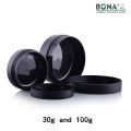 100g Black Plastic Cosmetic Jar with Straight Edge